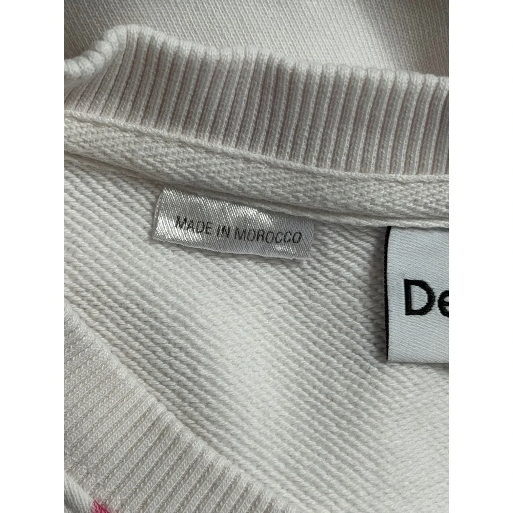 Desigual Mickey Mouse Crazy Art Graphic Sweatshirt XL White Long Sleeve Graphic - Picture 7 of 8